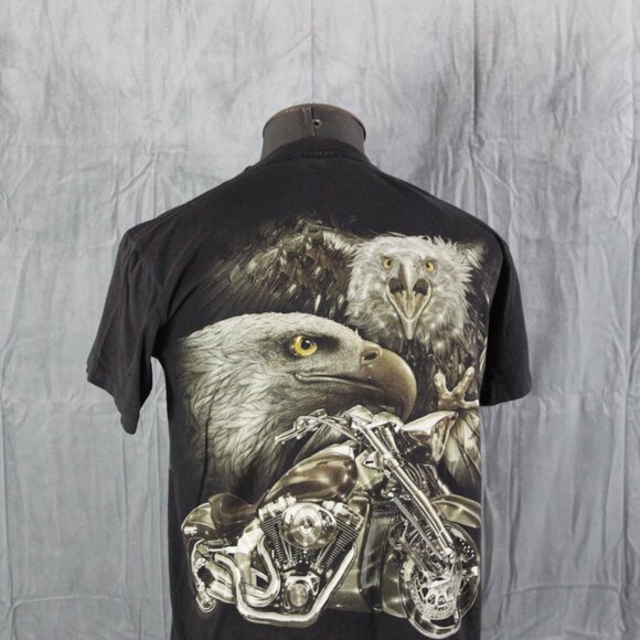 Vitnage Graphic T-shirt Bald Eagle Mortocycle Graphic Rock Chang - Men's Meidum - Picture 6 of 10
